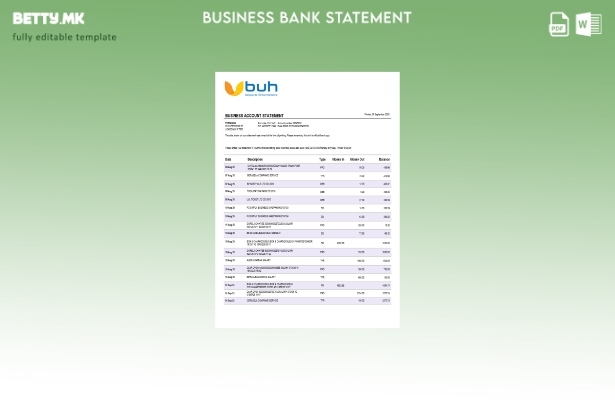 модерен стил на Хаити BUH деловна фирма изјава Шаблон Word и PDF формат